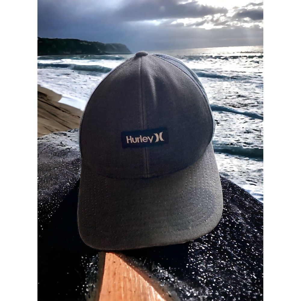 Hurley Snapback Cap/Hat Drk Grey Patch Logo Distressed